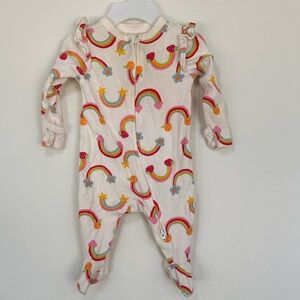 Old Navy Baby One-Piece Footed Pajamas - Rainbow Print